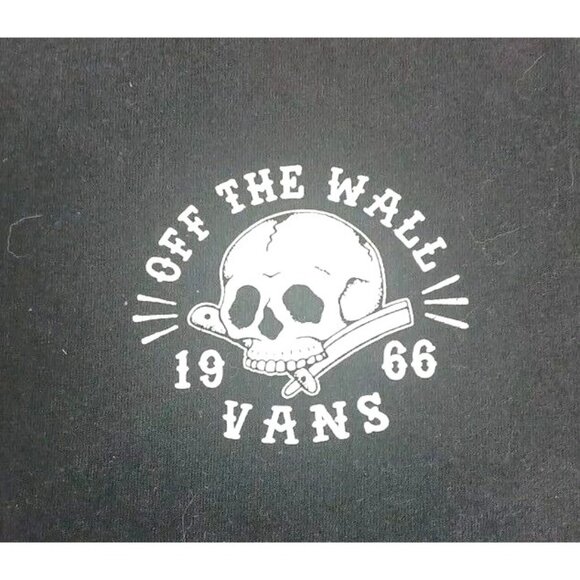 Vans off The Wall T-shirt Classic 1966 Black Skull & Switchblade Size Medium - Picture 4 of 5
